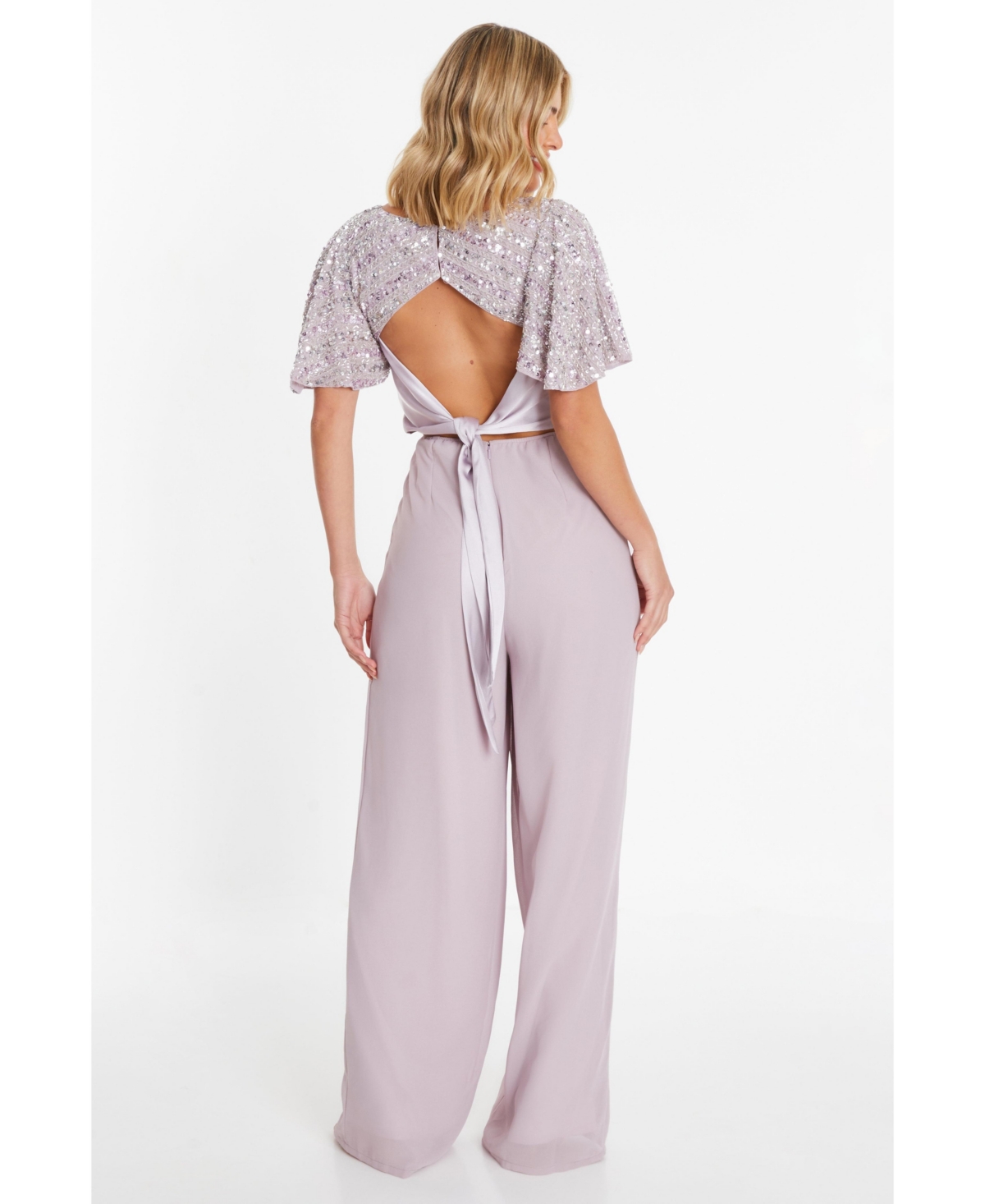 Quiz Women's Embellished Round Neck Palazzo Jumpsuit