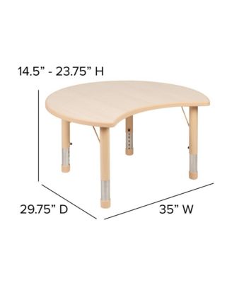25.125"W X 35.5"L Crescent Plastic Adjustable Activity Table-Seats 4