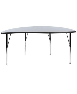 60" Half Circle Wave Flexible Collaborative Adjustable Height Activity Table