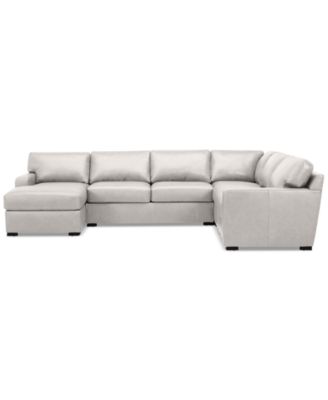Radley 136" 5-Pc. Leather Square Corner Modular Chase Sectional