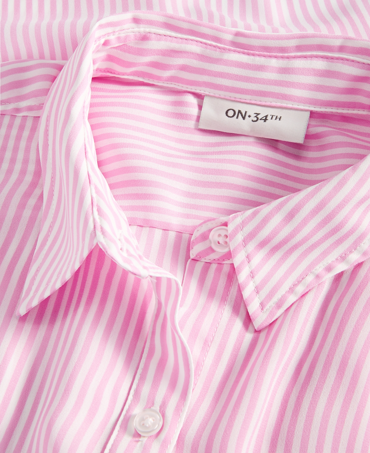 Shop On 34th Women's Button-front Crepe Shirt, Created For Macy's In Pink Lilac Combo