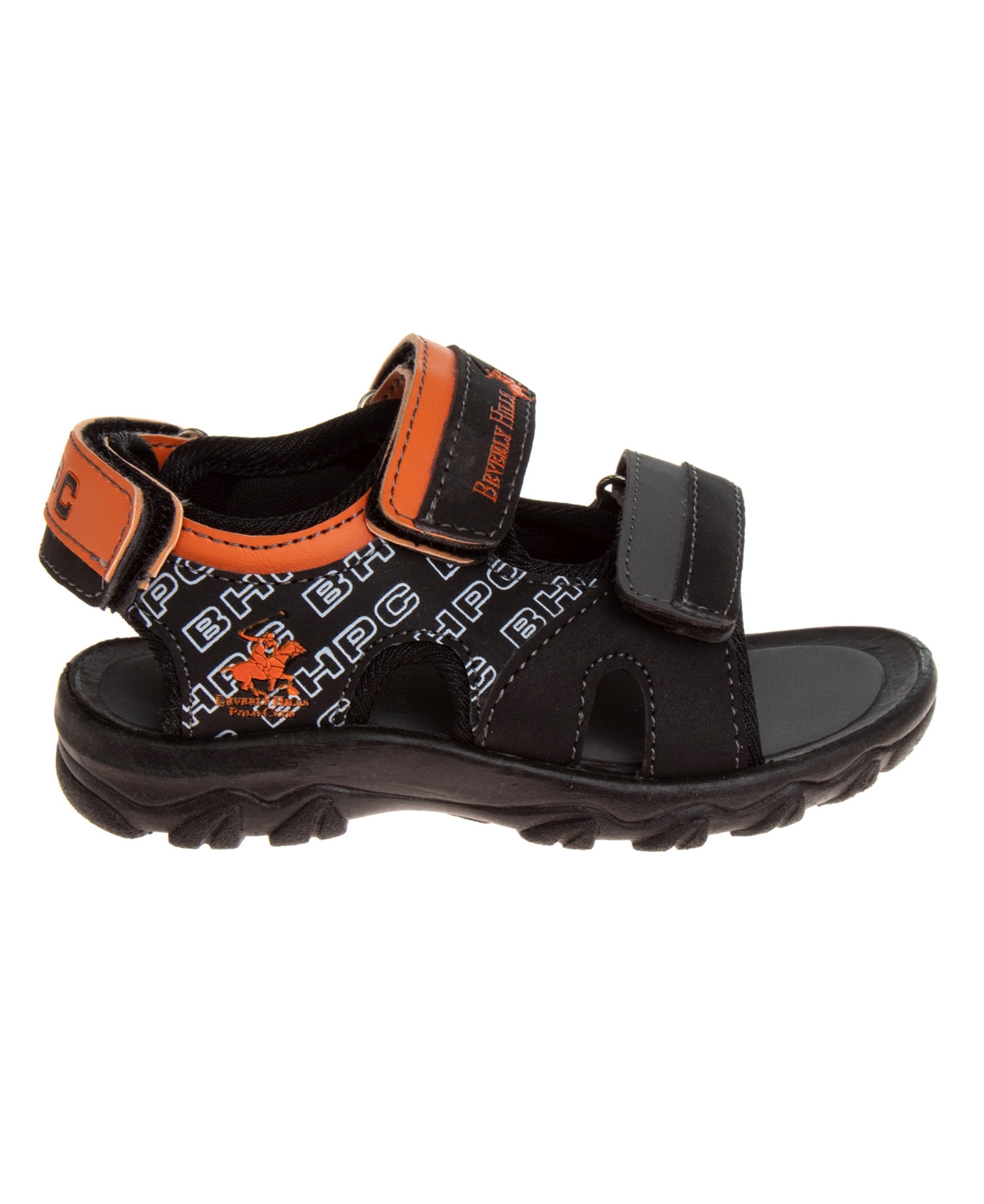 Beverly Hills Polo Club Toddler Double Hook and Loop Sport Sandals -Orange