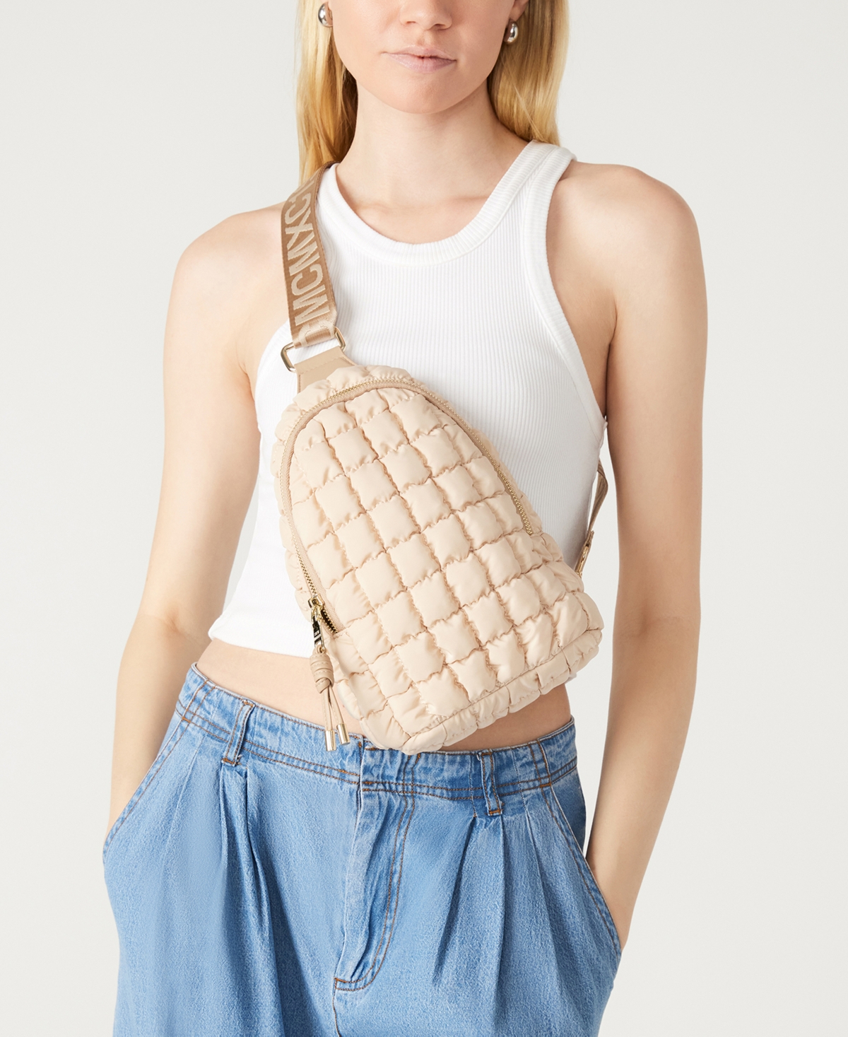 Women's Terrie Nylon Sling Crossbody Bag - Sand