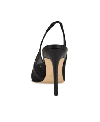 Women's Feather Slingback Stiletto Pumps