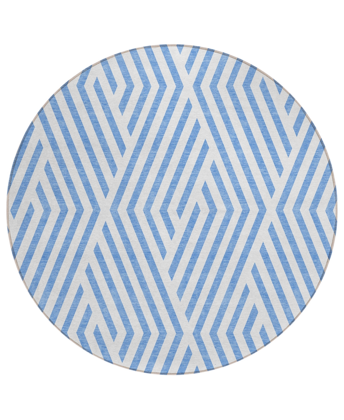 Shop Addison Chantille Machine Washable Acn550 8'x8' Round Area Rug In Denim