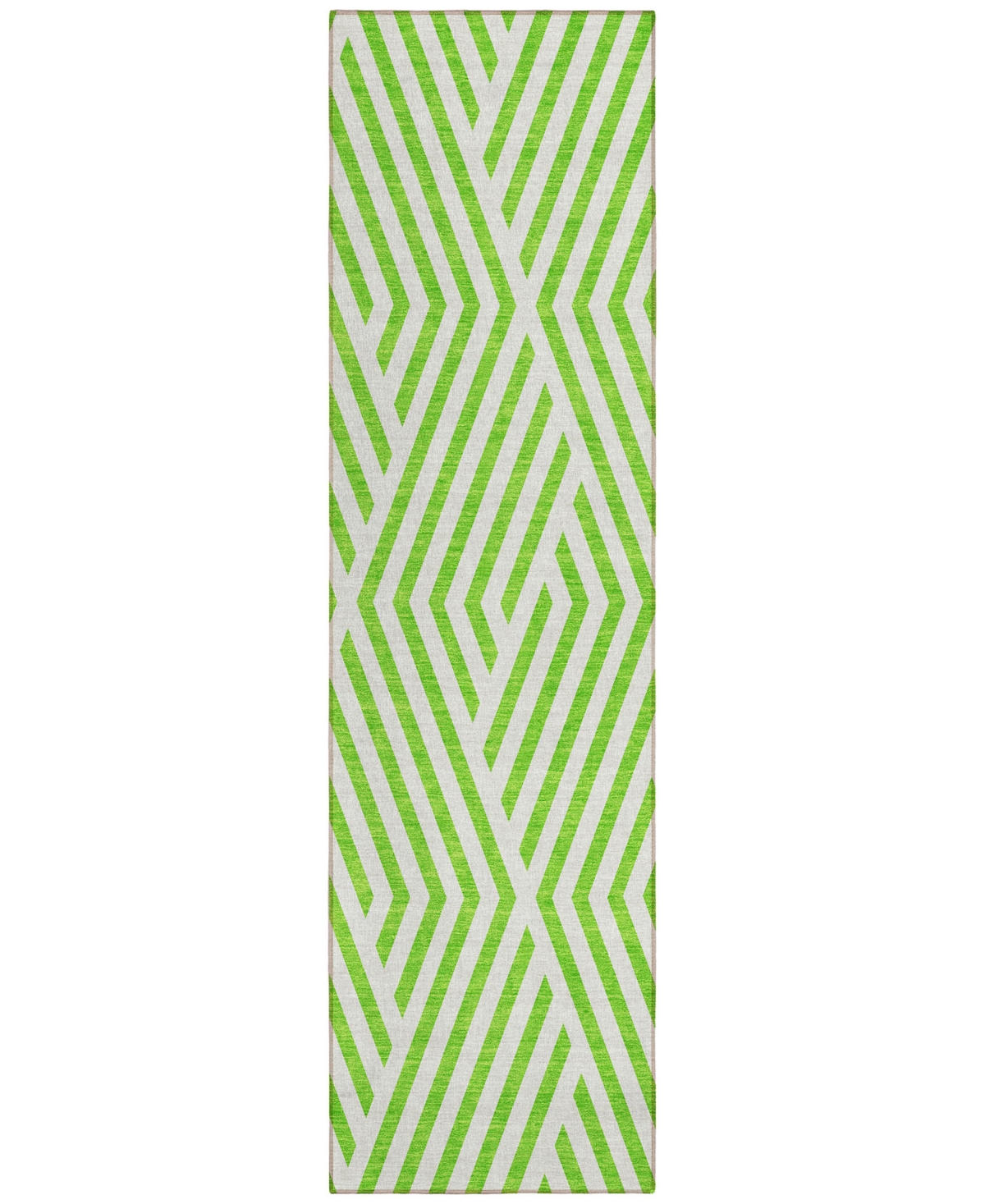 Addison Chantille Machine Washable Acn550 2'3x7'6 Runner Area Rug In Lime