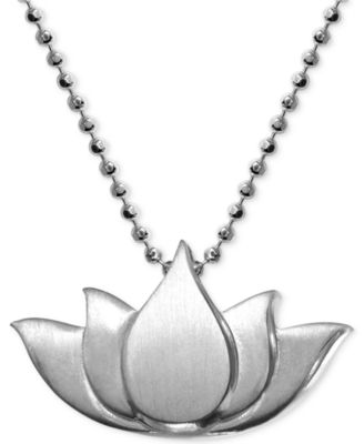 Alex Woo - Little Faith Lotus Blossom Pendant Necklace in Sterling Silver