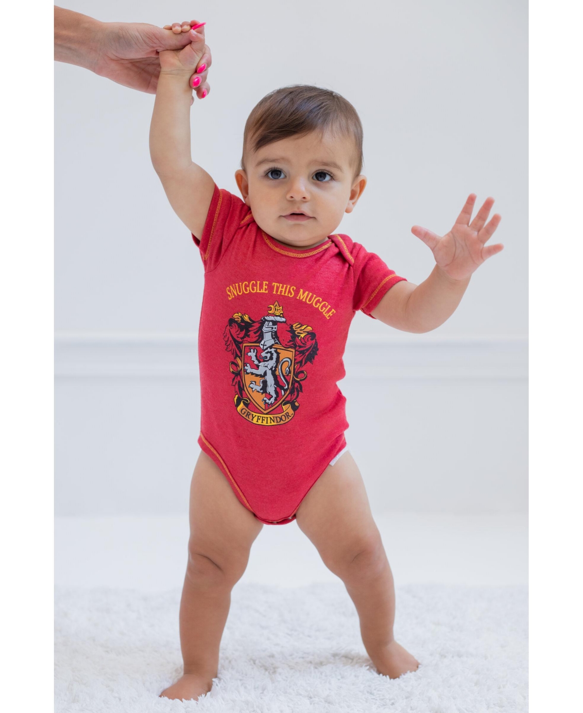 Harry Potter Baby Boys Gryffindor Hufflepuff Ravenclaw Slytherin 4 Pack Bodysuits -/ green / red / yellow