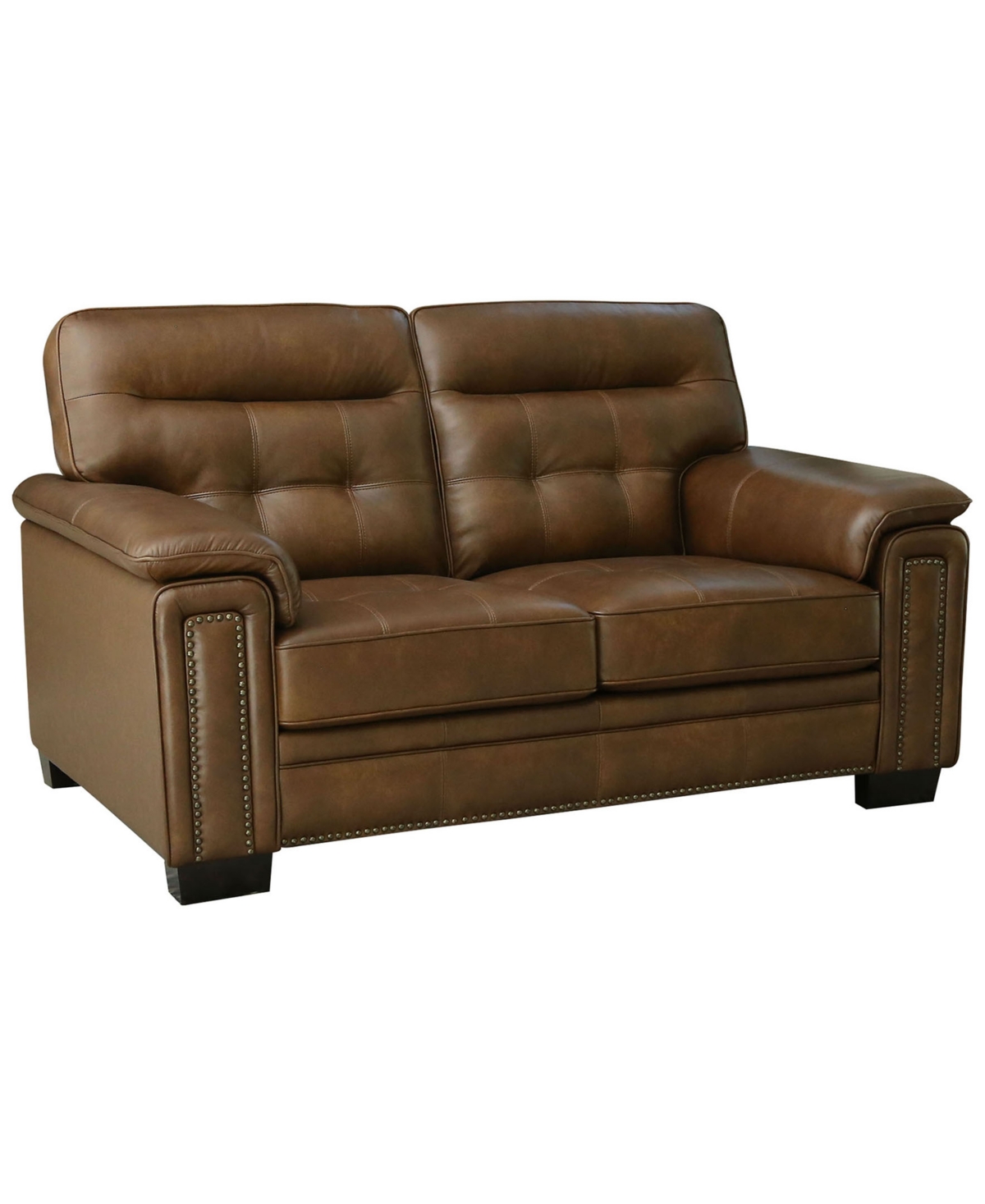 Shop Abbyson Living Harrison 43" Leather Traditional Chair In Brown