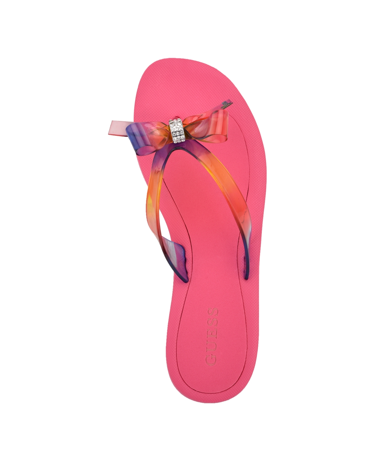 Guess tutu bow flip flops rose gold discount