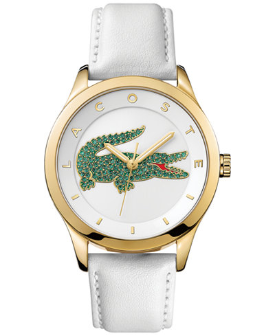 Lacoste Women's Victoria White Leather Strap Watch 40mm 2000894