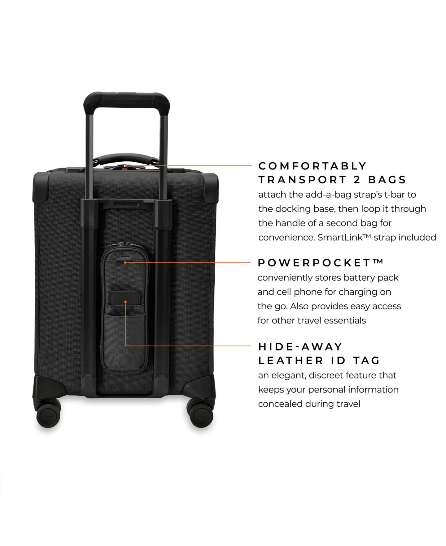 Чемодан Briggs & Riley Baseline Global Carry-On Spinner, цвет: Чёрный — фото 5