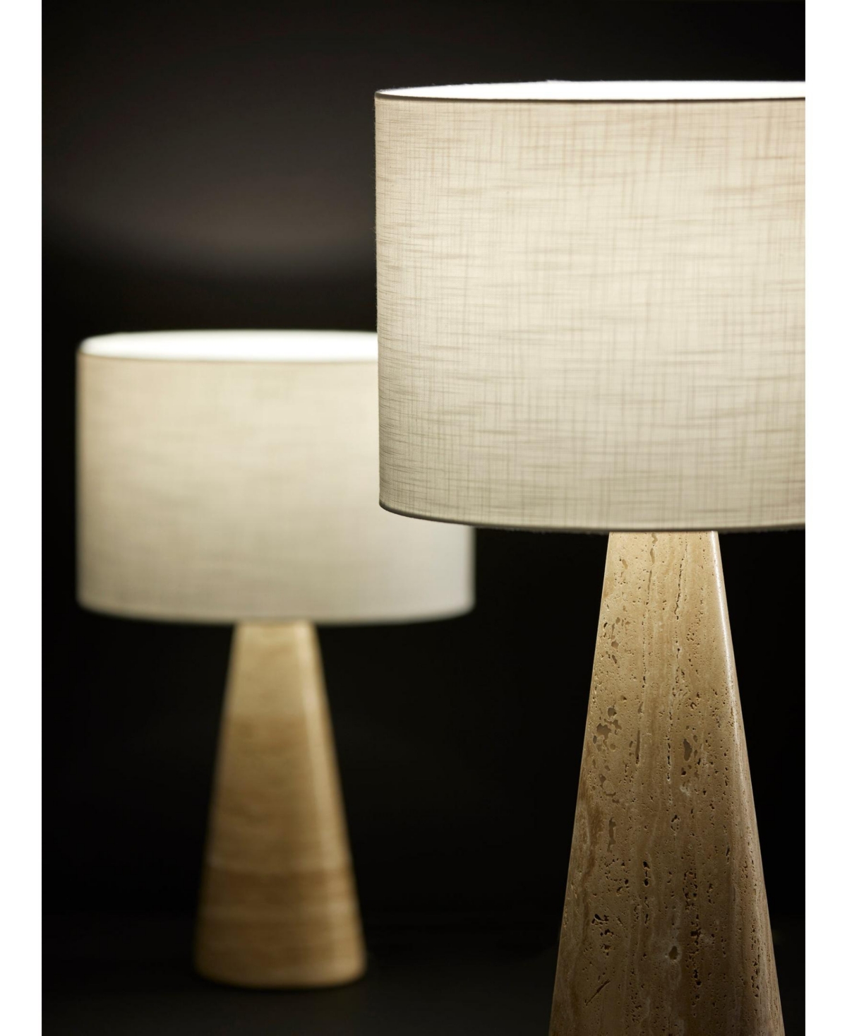 Adesso 21" Travis Table Lamp In Travertine Stone