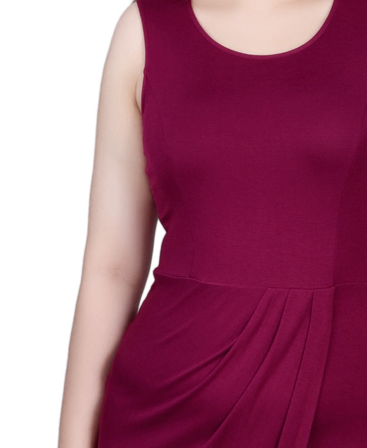 Shop Ny Collection Sleeveless Faux Wrap Skirt Dress In Fuchsia