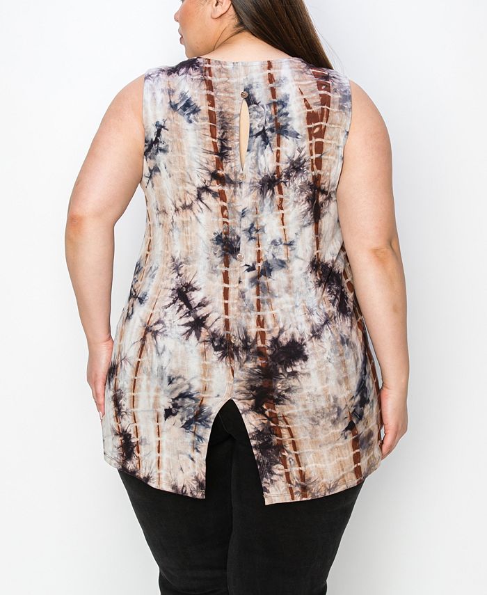 COIN 1804 Plus Tie Dye Button Back Tank Top Macy's