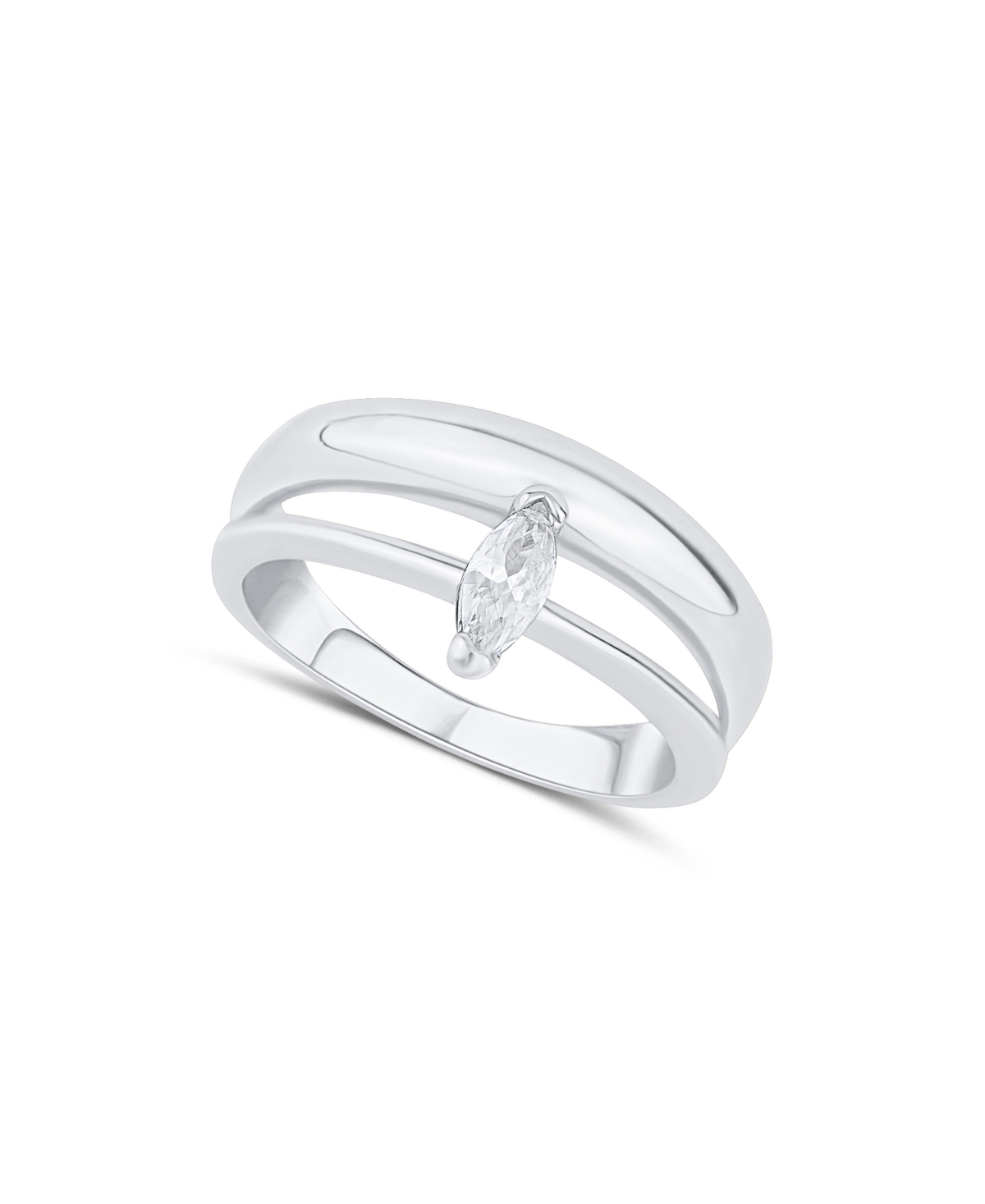 Cubic Zirconia Double Band Ring