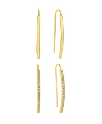 Crystal Curved Bar Earring Set