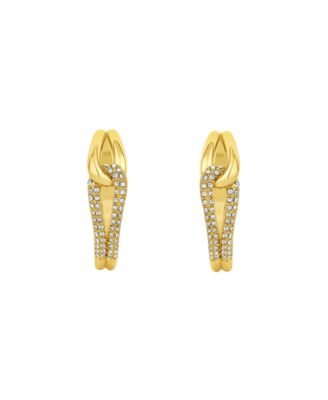 Crystal knot hoop earring