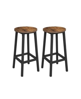 Set of 2 Round Counter Height Bar Stools for Kitchen and Dining