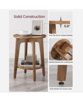 Round End Table With Lower Shelf For Small Spaces
