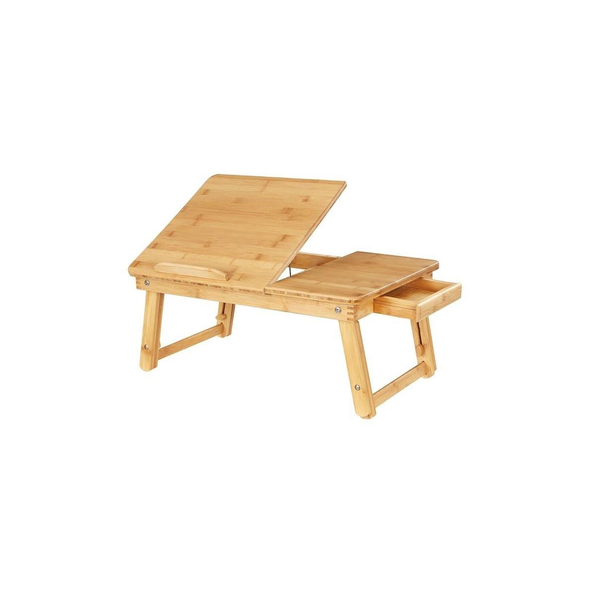 Multi Function Lapdesk Table Bed Tray Foldable Adjustable Breakfast Table - Natural