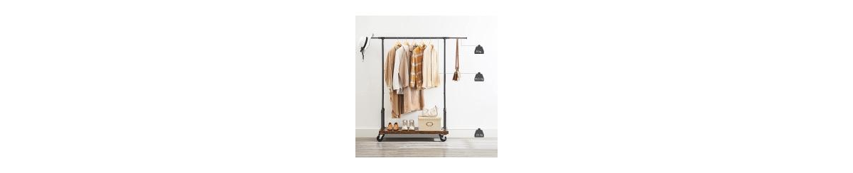 Slickblue Rolling Clothes Rack, Garment Rack for Hanging Clothes with Wheels