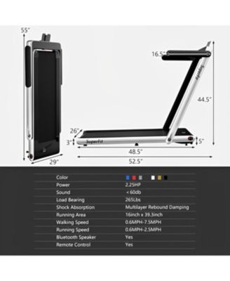 2.25HP 2 in 1 Folding Treadmill with APP Speaker Remote Control