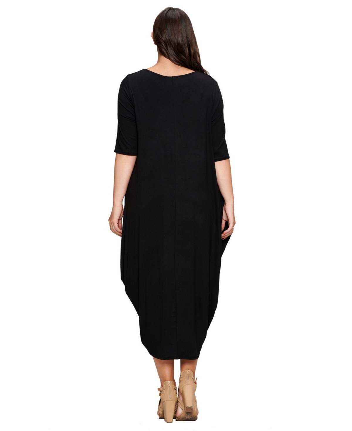L I V D Plus Size Evelyn Bubble Hem Pocket Dress