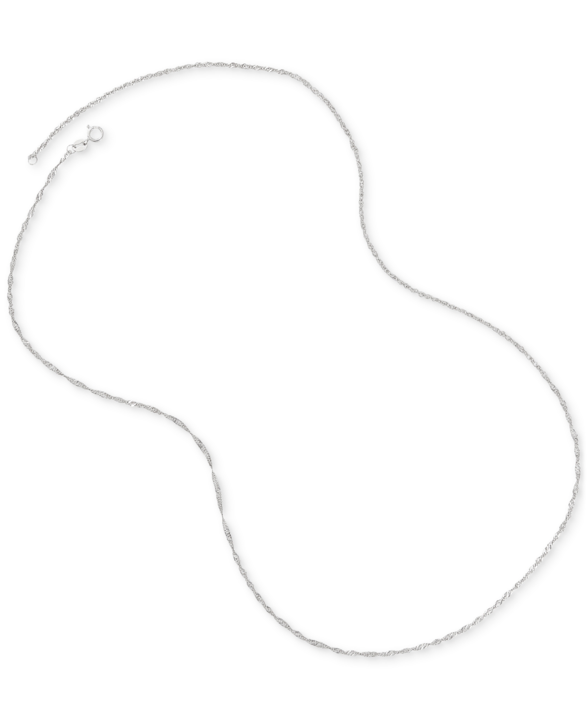 Singapore Chain 20" Strand Necklace (1-1/3mm) in 14k White Gold
