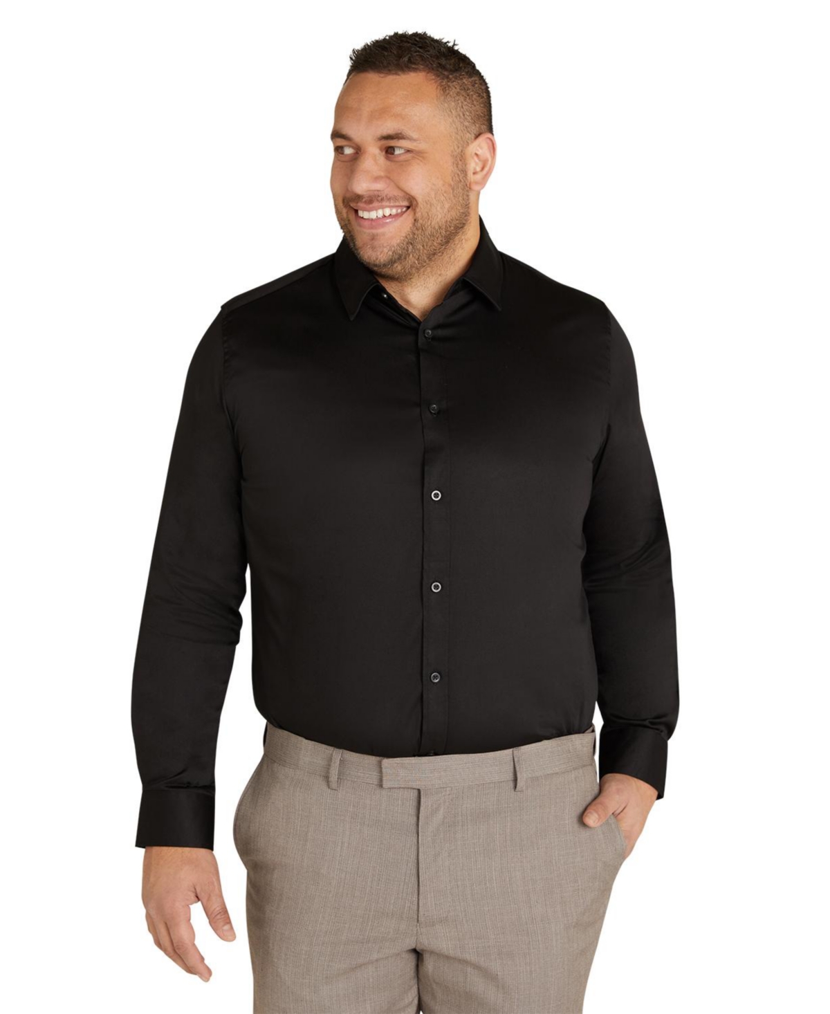 Big & Tall Johnny g Bahamas Stretch Shirt - Black