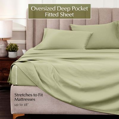 1000-TC Egyptian Cotton Solid Deep Pocket Sheet Set, King Size