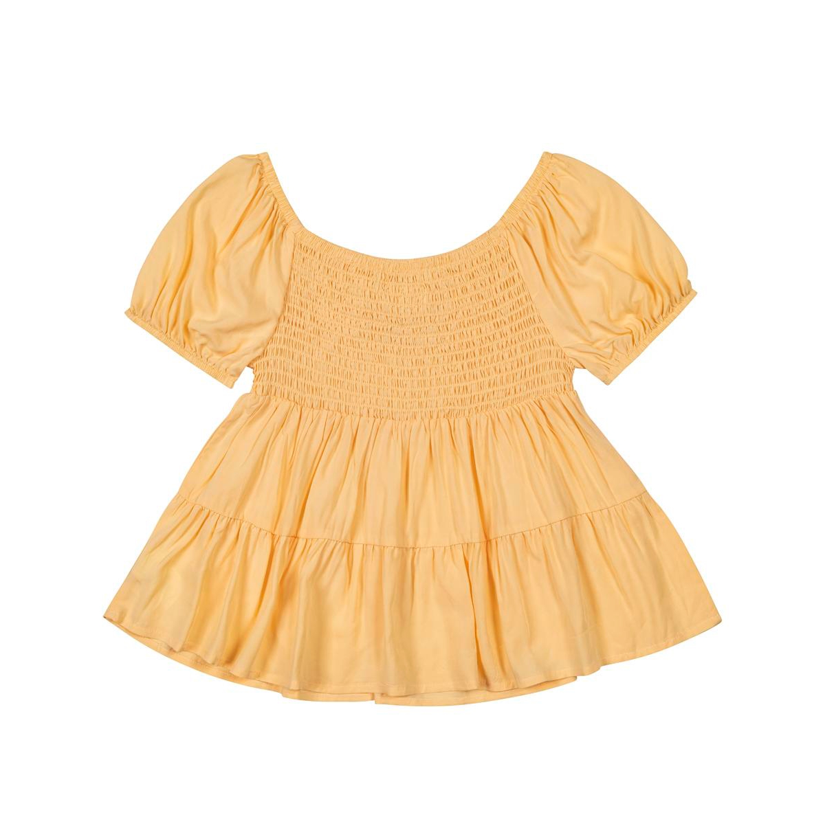 Derek Heart Big Girls Solid Smocked Bodice Top