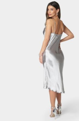 Women's Hammered Satin Rhinestone Dress