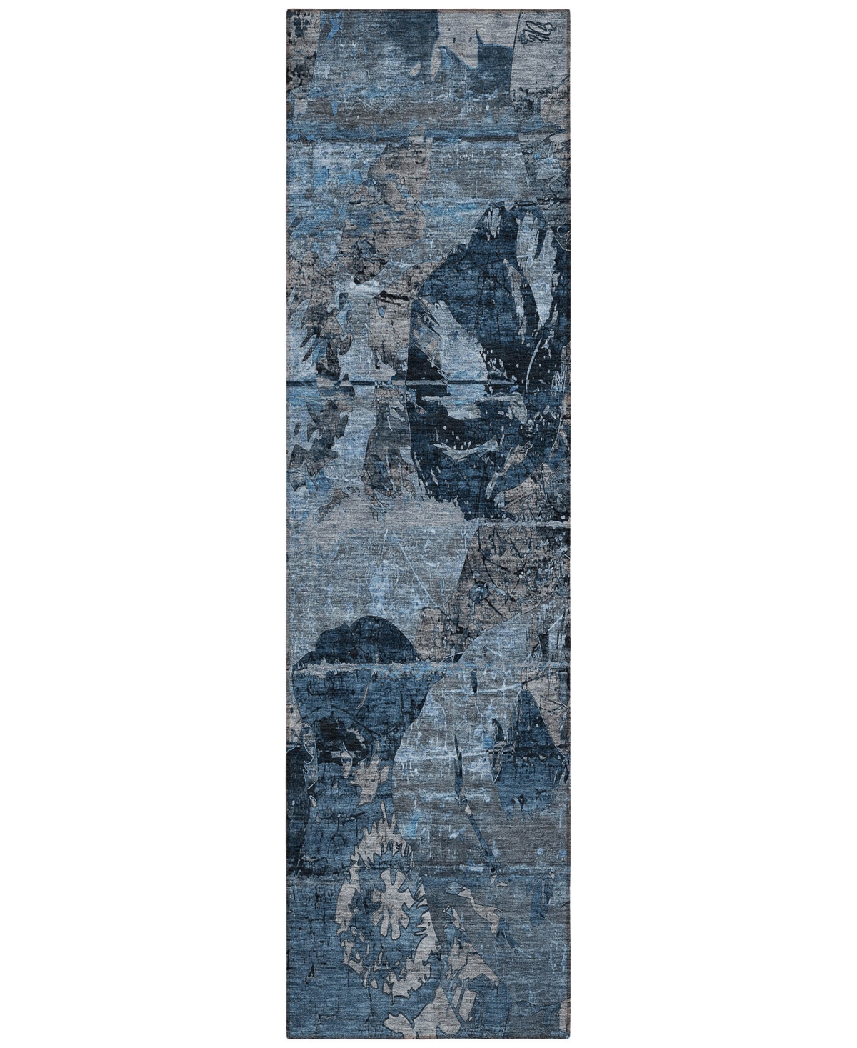 Addison Chantille Machine Washable Acn555 2'3x7'6 Runner Area Rug In Denim