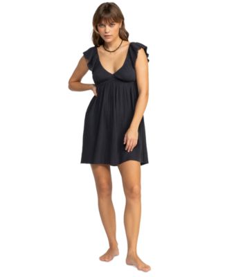 roxy luna mini dress Luna Mini - Women's White Puff Sleeves Mini Dress