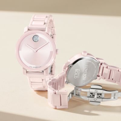 Women's Swiss Bold Evolution 2.0 Blush Ceramic Bracelet Watch 34mm