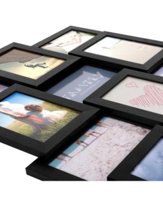 12-Opening Photo Collage Frame with Glass Cover for Multiple Picture Display