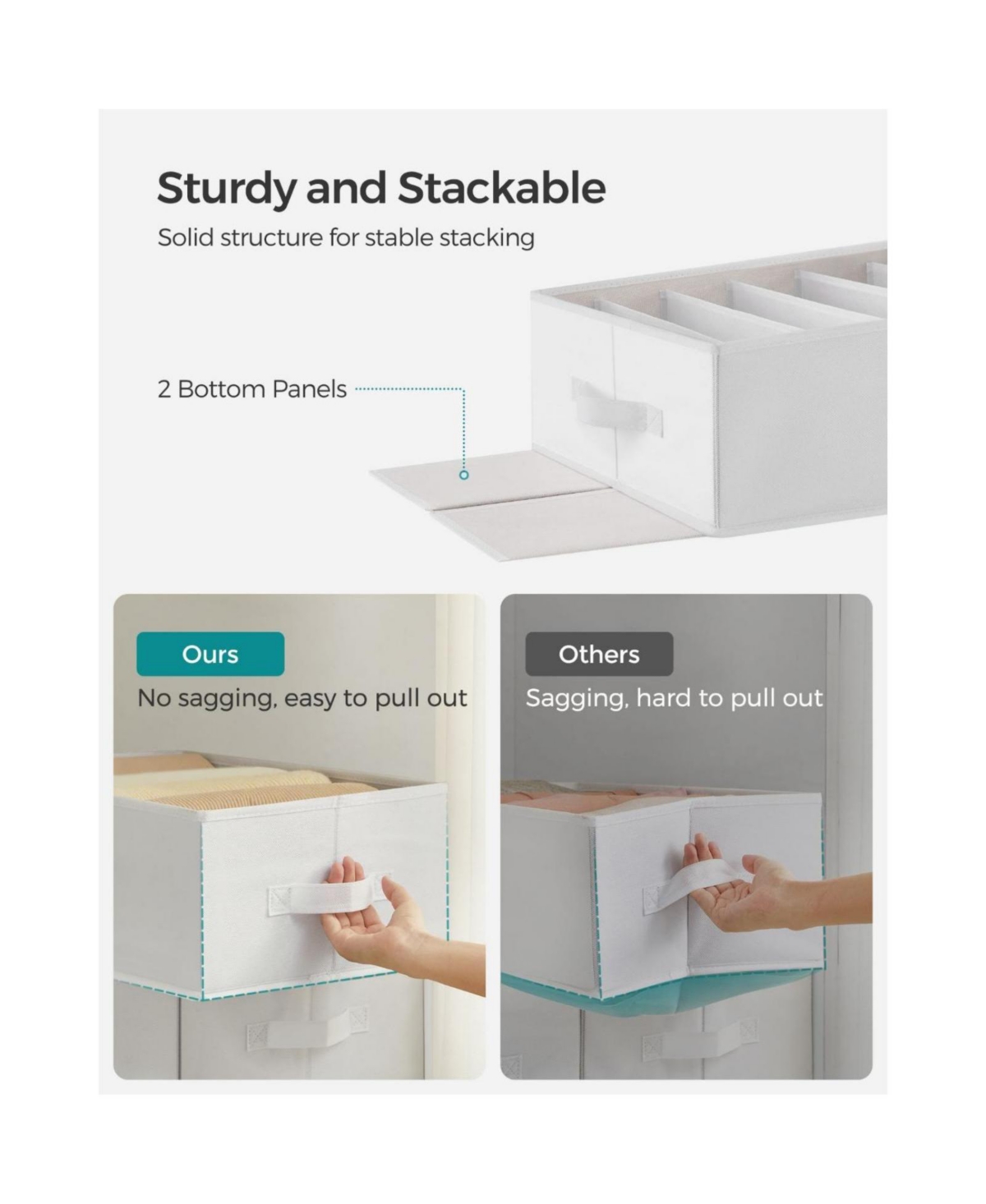 Slickblue 6-Grid Wardrobe Clothes Organizer for Neat and Space-Saving Storage