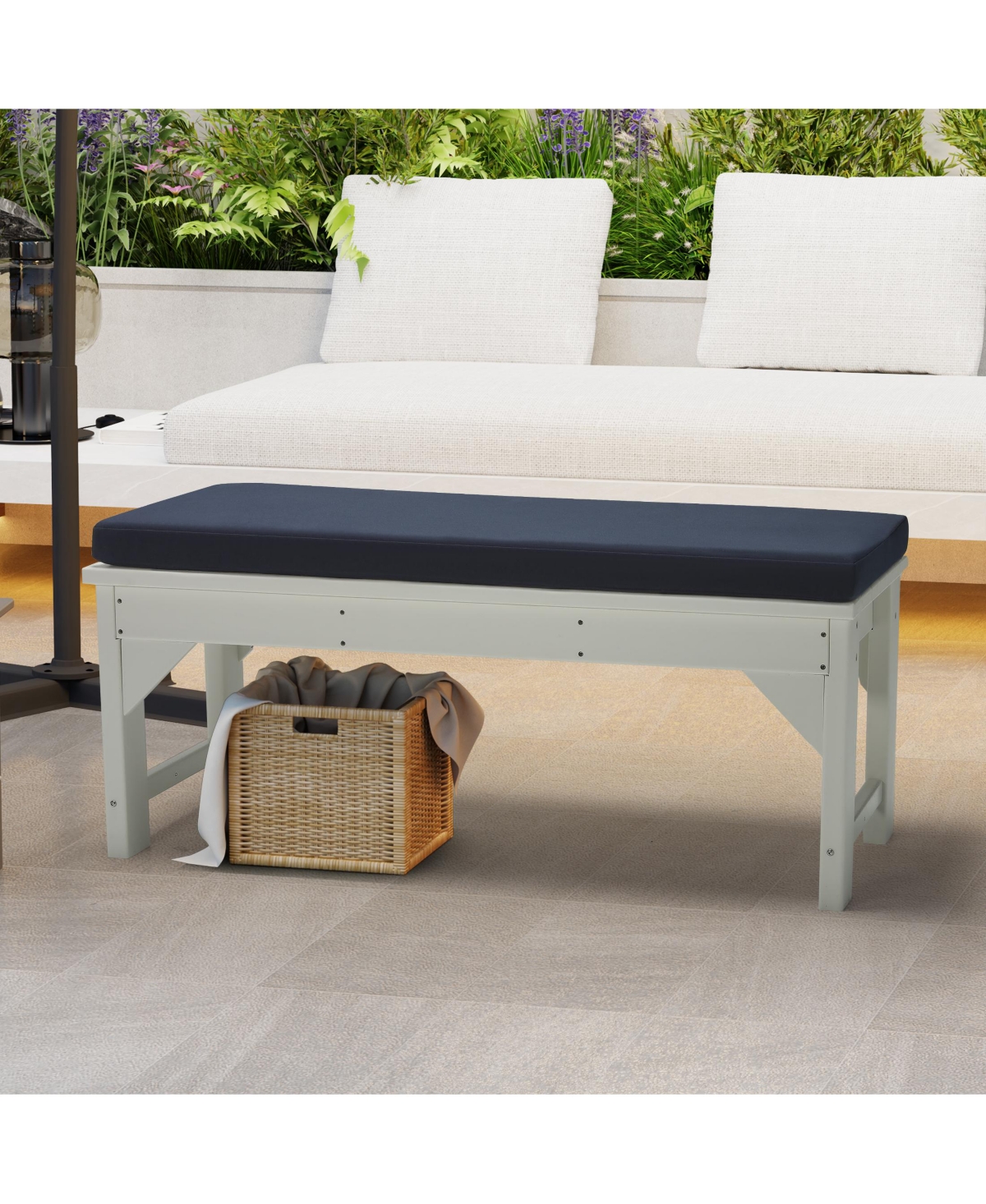 WestinTrends Water Repellent Outdoor Patio Bench Seat Cushion, 43