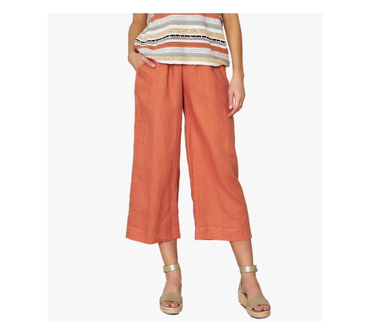 Women's Pull On Linen City Pants - Black