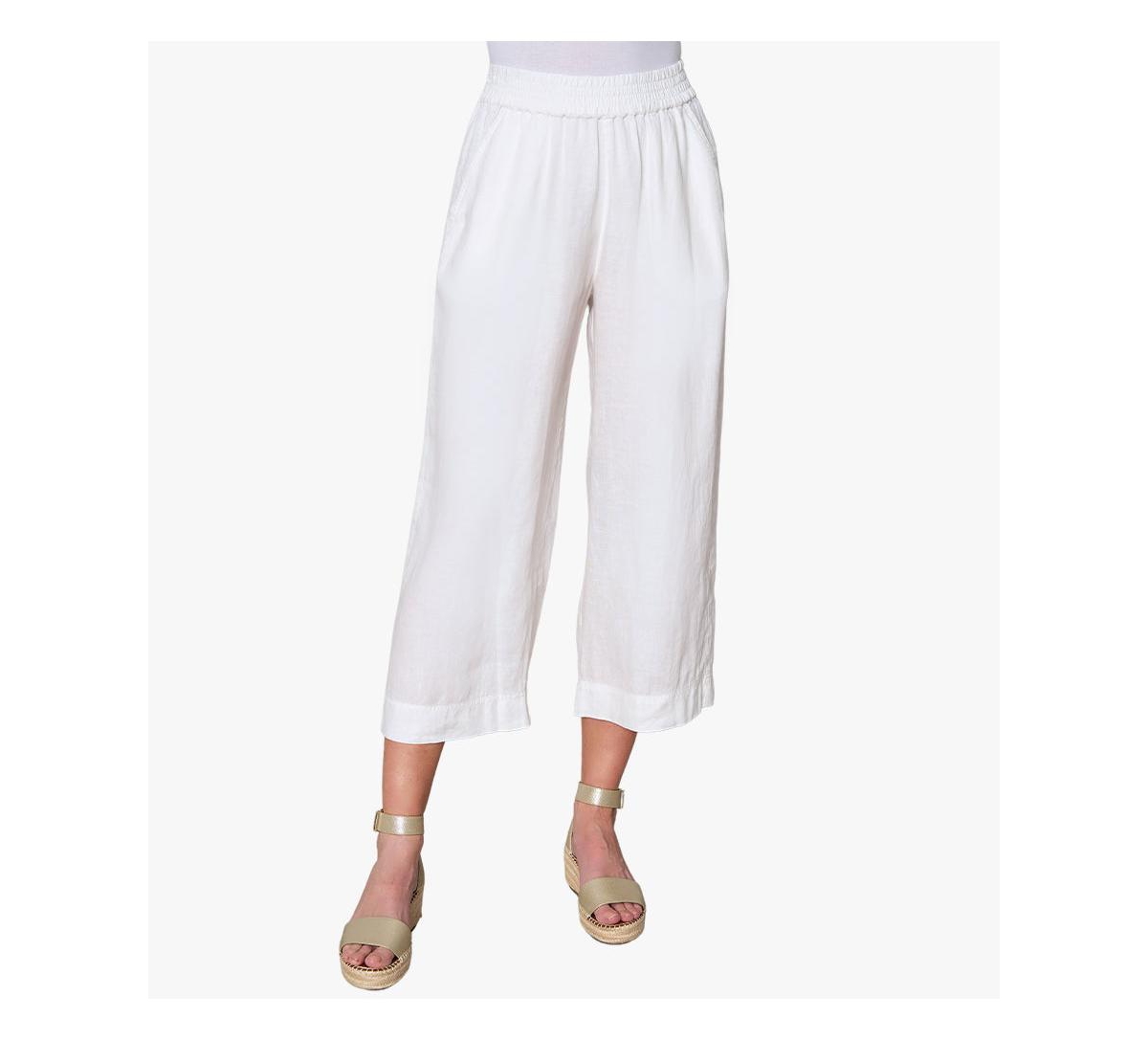 Women's Pull On Linen City Pants - Black