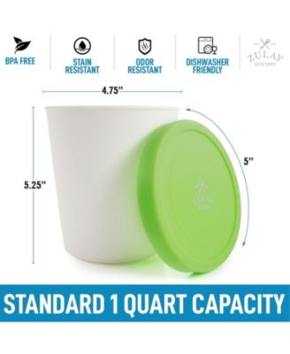 Ice Cream Containers For Homemade Ice Cream - Reusable Ice Cream Pint Container with Lids (2 Pack)