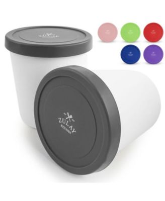 Ice Cream Containers For Homemade Ice Cream - Reusable Ice Cream Pint Container with Lids (2 Pack)