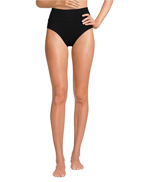 alfani Lands' End Women's Pinchless High Waisted Bikini Bottoms Women's Fashion Shoes & Accessories