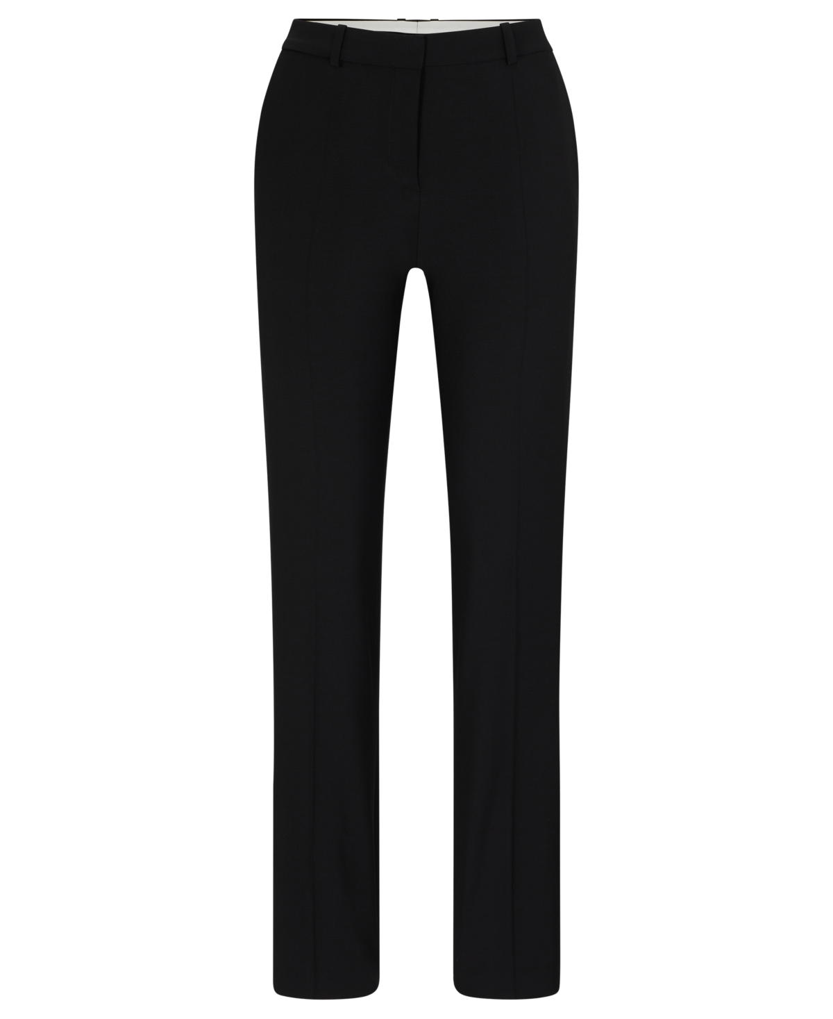 Hugo Boss Boss By  Women's Wool Regular-fit High-rise Pants In Black