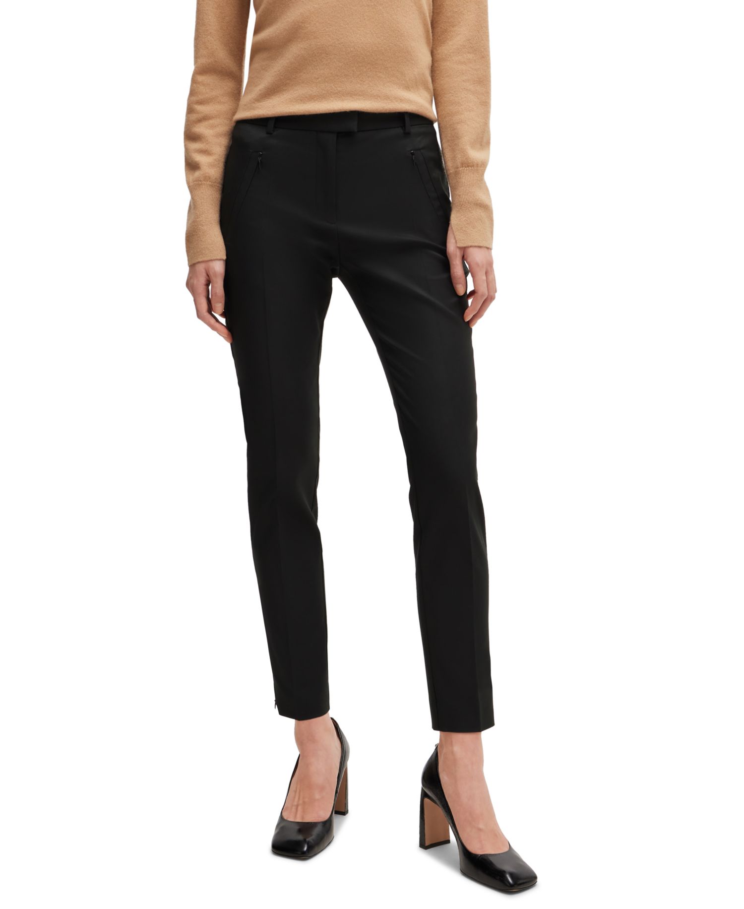 BOSS by Women's Cropped Slim-Fit pants
