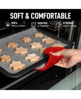 Washable Quilted Terry Cloth Potholder for Cooking and Baking (6 Pack)