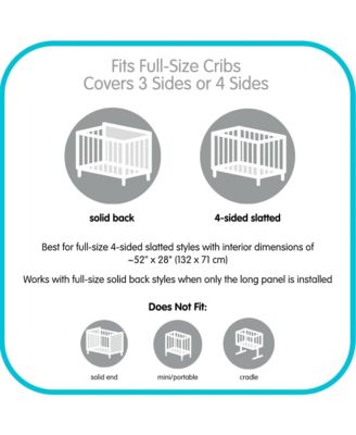 AirflowBaby Breathable Mesh Liner for Full-Size Cribs, 9"H (23cm) Essential 2mm Mesh (Size 4FS Covers 3 or 4 Sides)