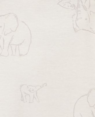 Baby Short-Sleeve Elephants Bodysuits, Pack of 5