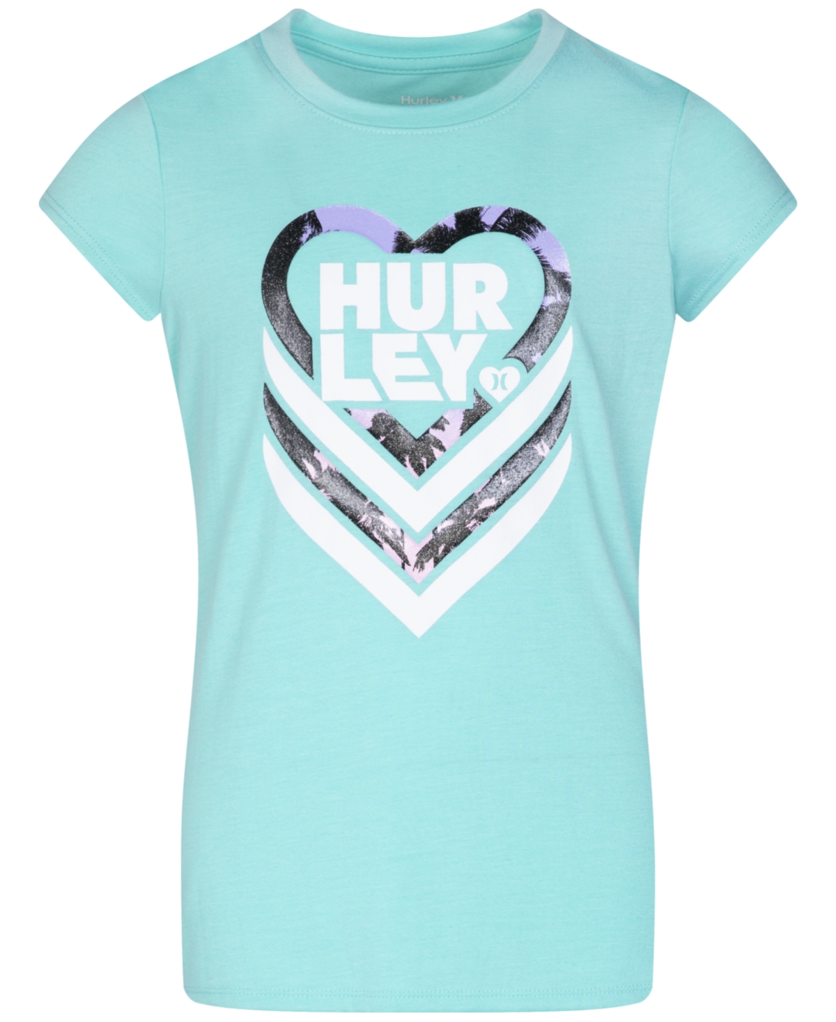 Shop Hurley Big Girls Hearts Graphic Short-sleeve T-shirt In Ugaurora